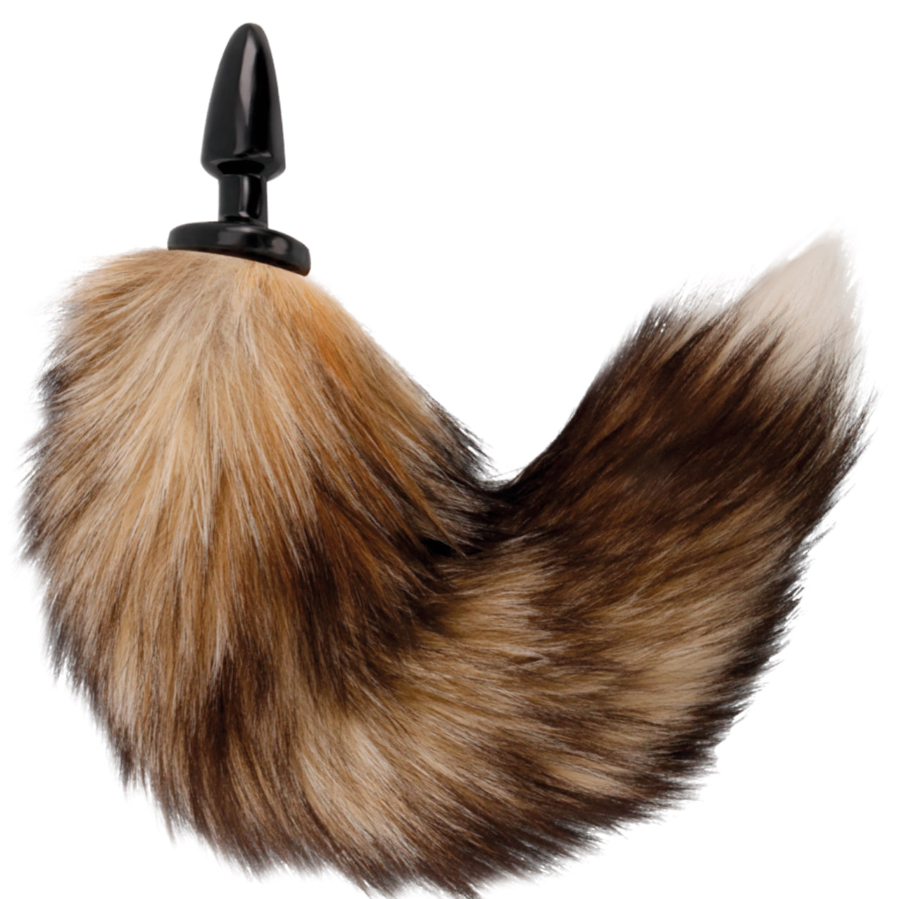 NATURAL TAIL WITH SILICONE PLUG 10 CM - DARKNESS