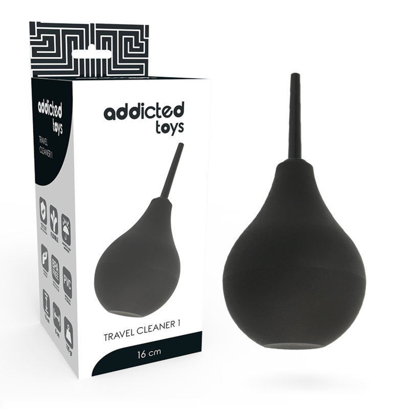 TRAVEL CLEANER BLACK FOR ANAL CLEANING - ADDICTED TOYS