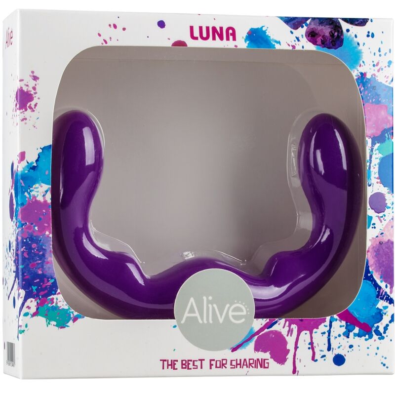 LUNA DILDO DOPPIA PENETRAZIONE VIOLA IN SILICONE 25 CM - ALIVE