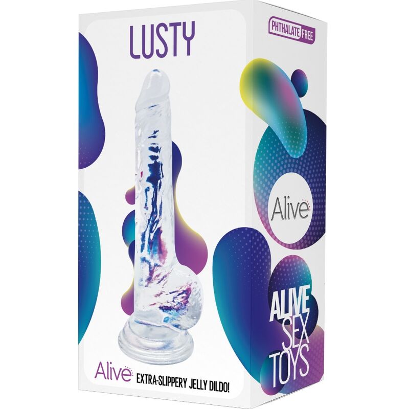 LUSTY REALISTIC TRANSPARENT DILDO 18 CM - ALIVE