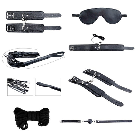 SECRET DESIRES KIT 8 PIECES BDSM BLACK - ALIVE