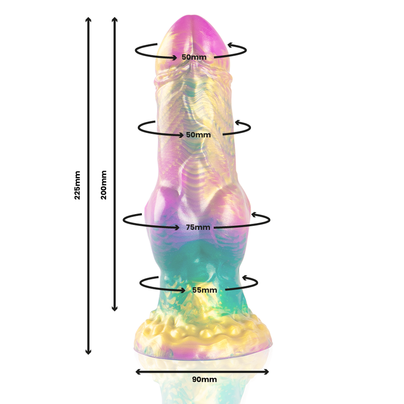 DILDO IRIS CON TESTICOLI ARCOBALENO DI PIACERE - EPIC