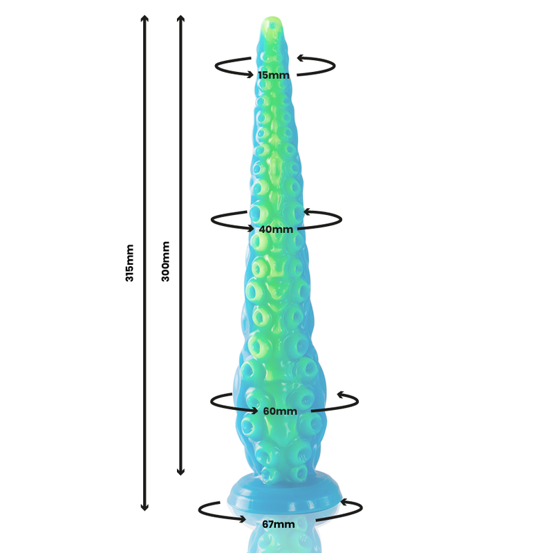 TENTACOLO SOTTILE FLUORESCENTE DILDO DI SCYLLA TAGLIA GRANDE - EPIC