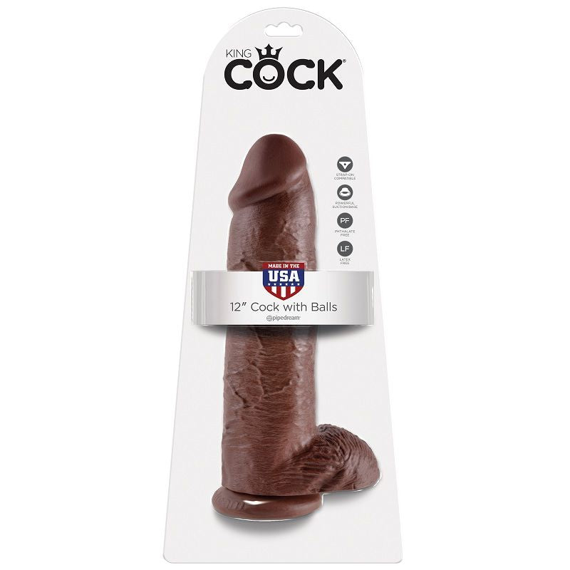 30.48 CM CHOCOLATE DILDO - KING COCK