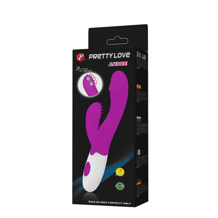 ANDRE VIBRATOR WITH CLITORIS STIMULATOR - PRETTY LOVE FLIRTATION