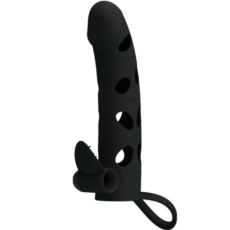 SILICONE SHEATH WITH VIBRATION 15.2 CM - PRETTY LOVE