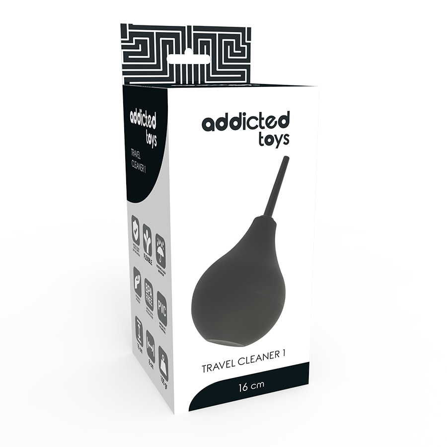 TRAVEL CLEANER BLACK FOR ANAL CLEANING - ADDICTED TOYS