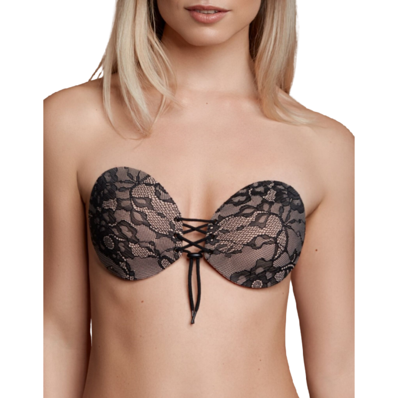 BYE-BRA - REGGISENO ADESIVO INTRECCIATO E RICAMATO COPPA A