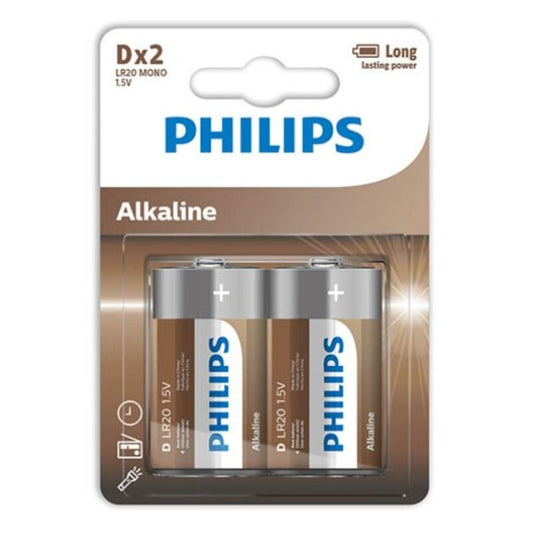 PHILIPS - BATTERIA ALCALINA D LR20 BLISTER*2