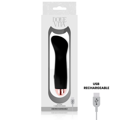 DOLCE VITA - VIBRATORE RICARICABILE ONE BLACK 10 VELOCITÀ