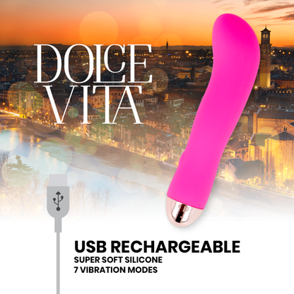 DOLCE VITA - VIBRATORE RICARICABILE ROSA A 7 VELOCITÀ