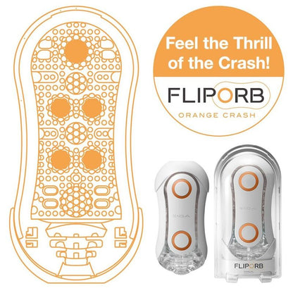 TENGA - MASTURBATORE FLIP ORB STRONG CRASH BIANCO E ARANCIONE