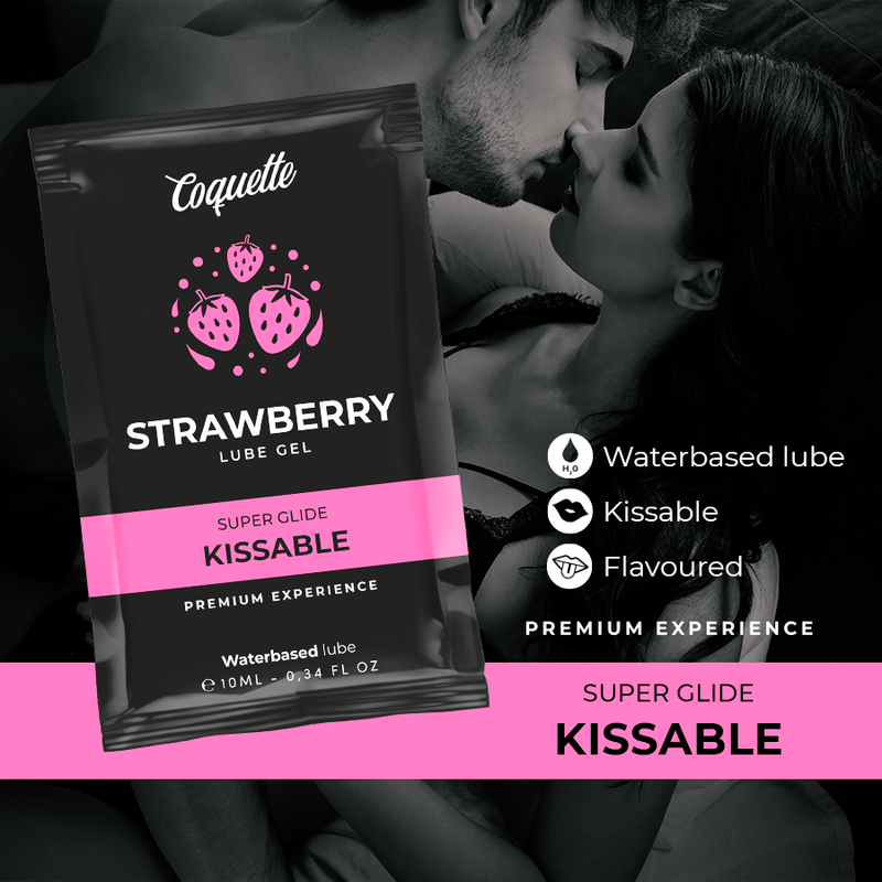 COQUETTE COSMETICS - LUBRIFICANTE KISSABLE A BASE ACQUA DI FRAGOLA POCKET 10 ML