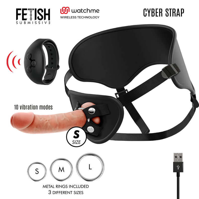 FETISH SUBMISSIVE CYBER STRAP - IMBRAGATURA CON TELECOMANDO TECNOLOGIA DILDO WATCHME S