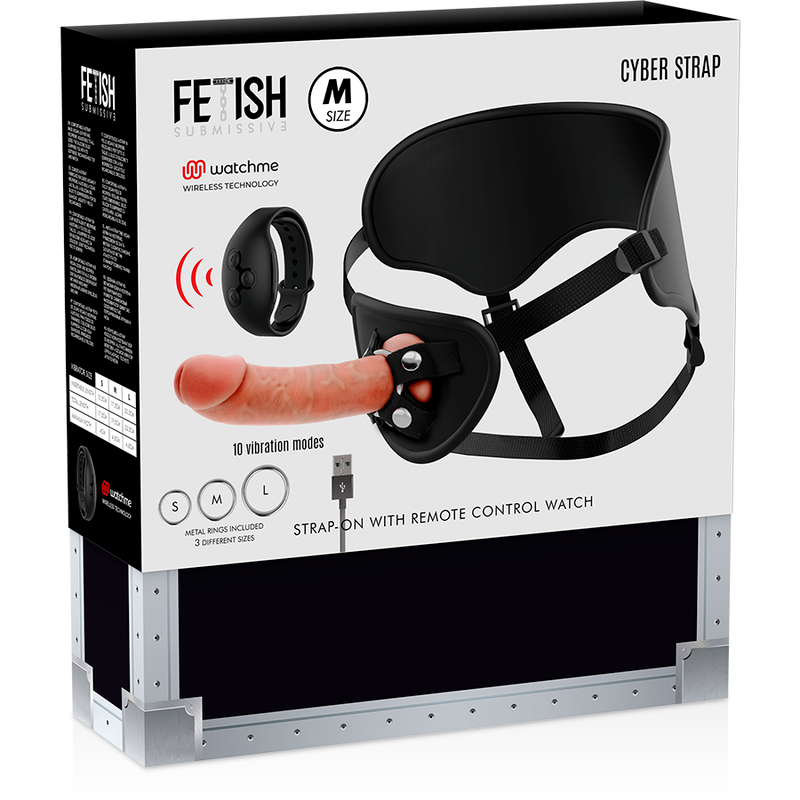 FETISH SUBMISSIVE CYBER STRAP - IMBRAGATURA CON TELECOMANDO TECNOLOGIA DILDO WATCHME M