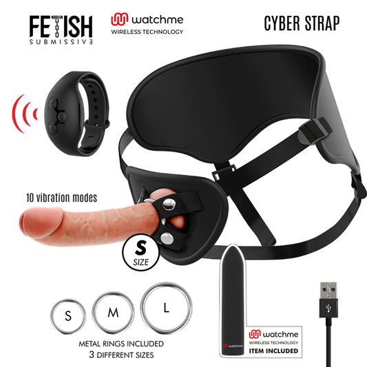 FETISH SUBMISSIVE CYBER STRAP - IMBRAGATURA CON DILDO E TELECOMANDO BULLET TECNOLOGIA WATCHME S