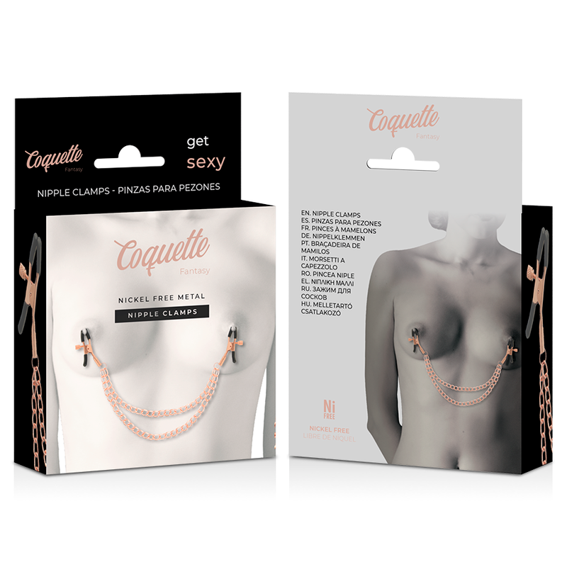 COQUETTE - CHIC DESIRE CLIPS PER CAPEZZOLI IN METALLO FANTASIA CON CATENA