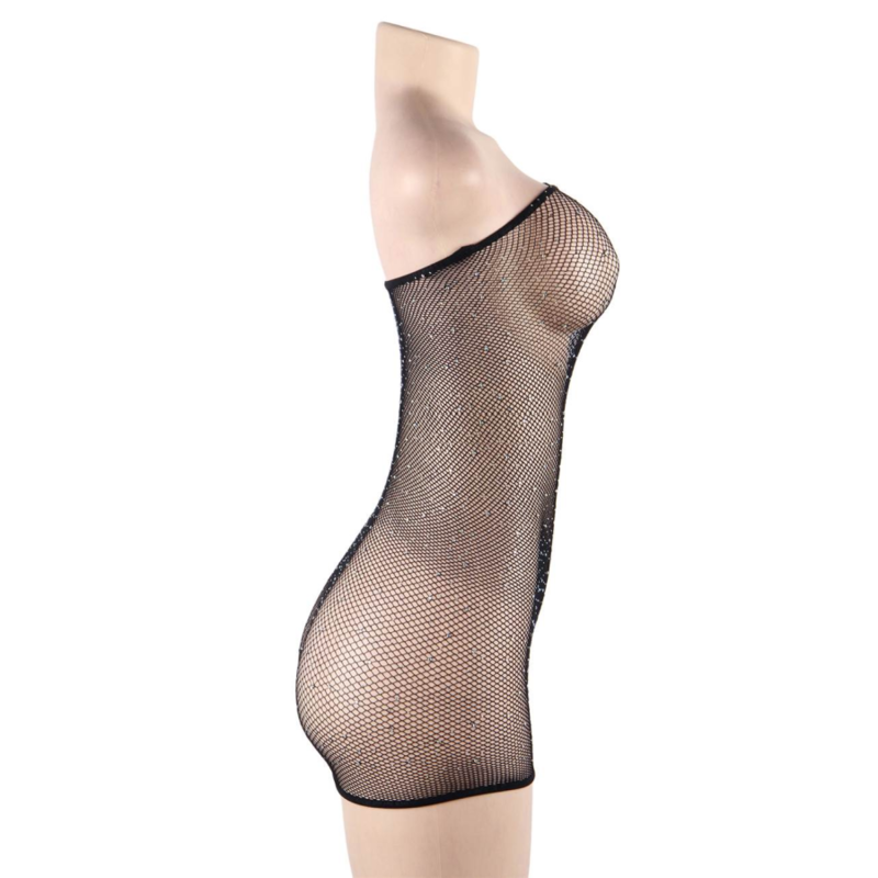 QUEEN LINGERIE - ABITO BODY A RETE CON DIAMANTI S/L