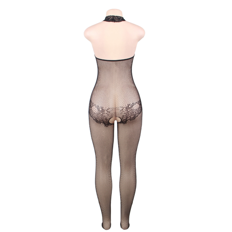 QUEEN LINGERIE - BODYSTOCK CON APERTURA E PIZZO FLOREALE S/L