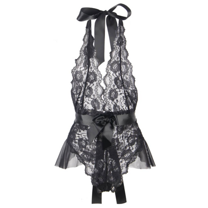 QUEEN LINGERIE - TEDDY BASSO IN PIZZO S/M