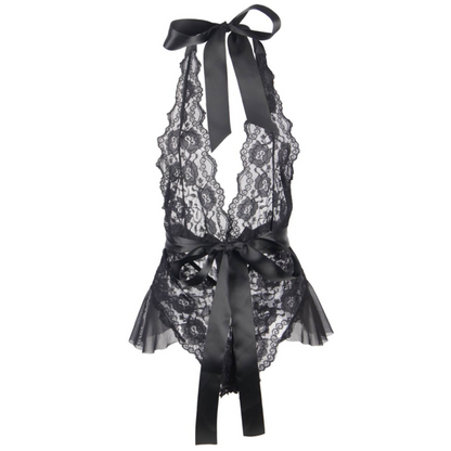 QUEEN LINGERIE - TEDDY BASSO IN PIZZO S/M