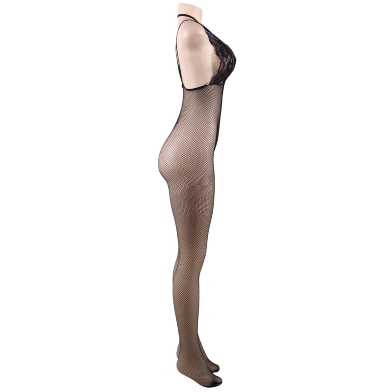 QUEEN LINGERIE - BODYSTOCKING A RETE CON APERTURA S/L