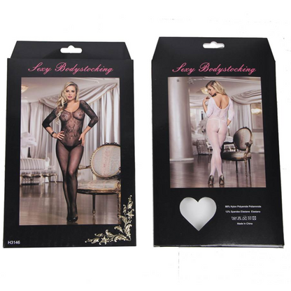 QUEEN LINGERIE - BODYSTOCKING CON APERTURA MANICA LUNGA S/L