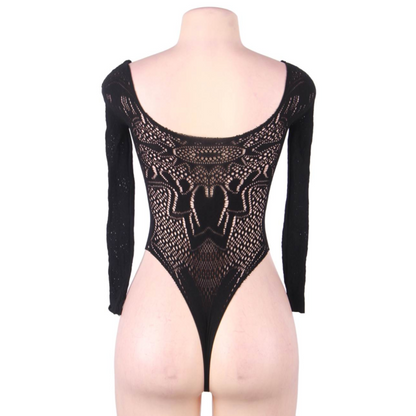 QUEEN LINGERIE - TEDDY MANICA LUNGA S/L