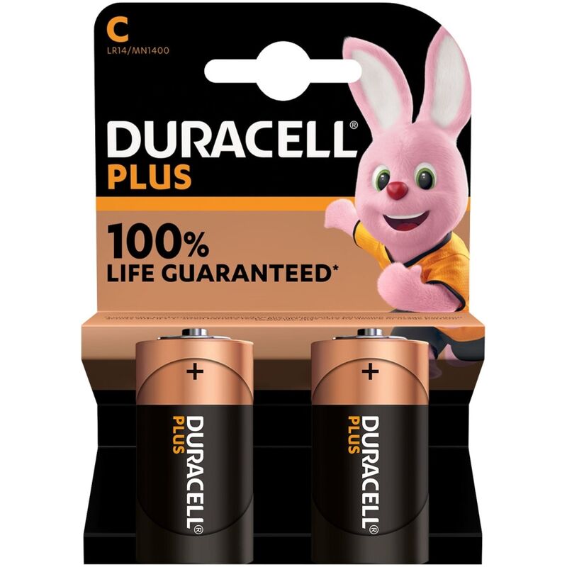 DURACELL - BATTERIA PLUS POWER ALCALINA C LR14 2 UNIT