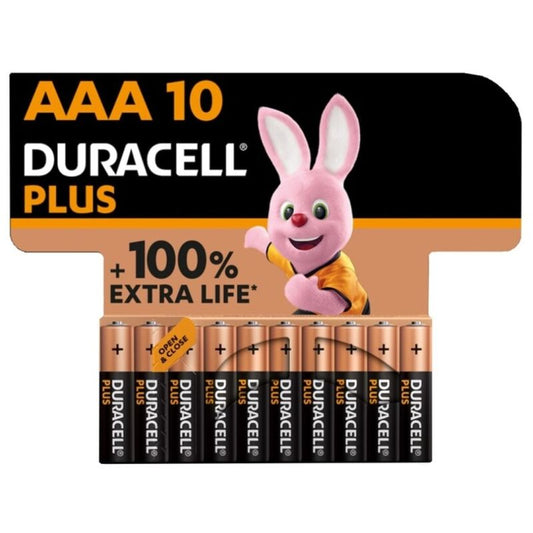 DURACELL - BATTERIA ALCALINA PLUS POWER 100 AAA LR03 10 UNIT