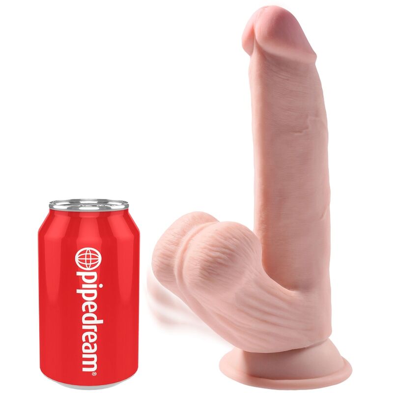 KING COCK - PLUS 3D DILDO SFERE OSCILLANTI 24.5 CM PELLE CHIARA