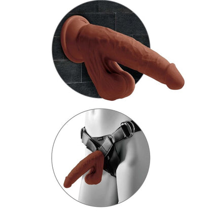 KING COCK - PLUS 3D DILDO SFERE OSCILLANTI 24.5 CM MARRONE