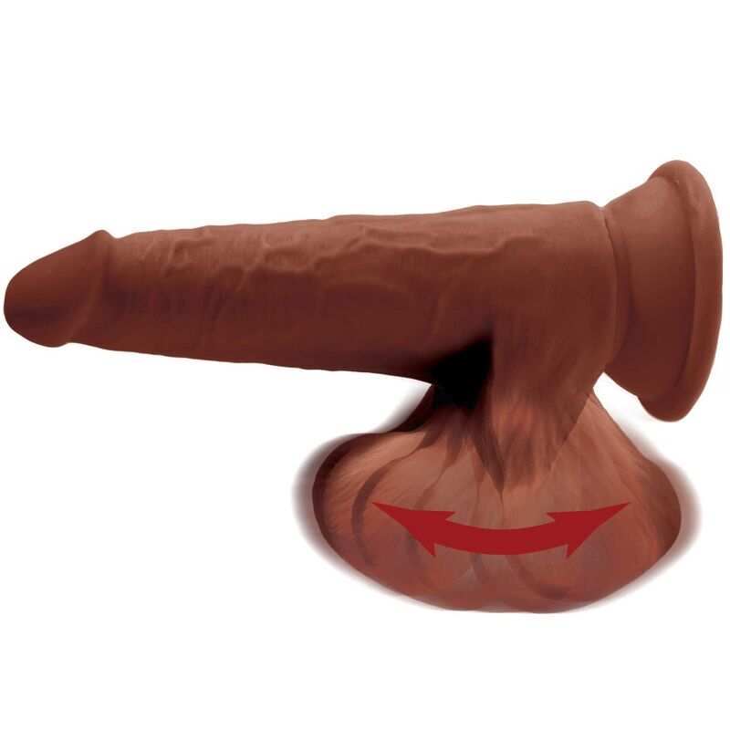 KING COCK - PLUS 3D DILDO SFERE OSCILLANTI 24.5 CM MARRONE