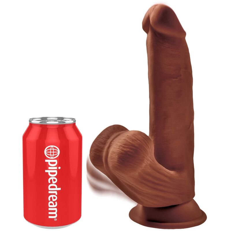 KING COCK - PLUS 3D DILDO SFERE OSCILLANTI 24.5 CM MARRONE