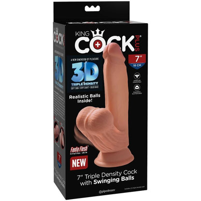 KING COCK - PLUS 3D DILDO SFERE OSCILLANTI 15.2 CM