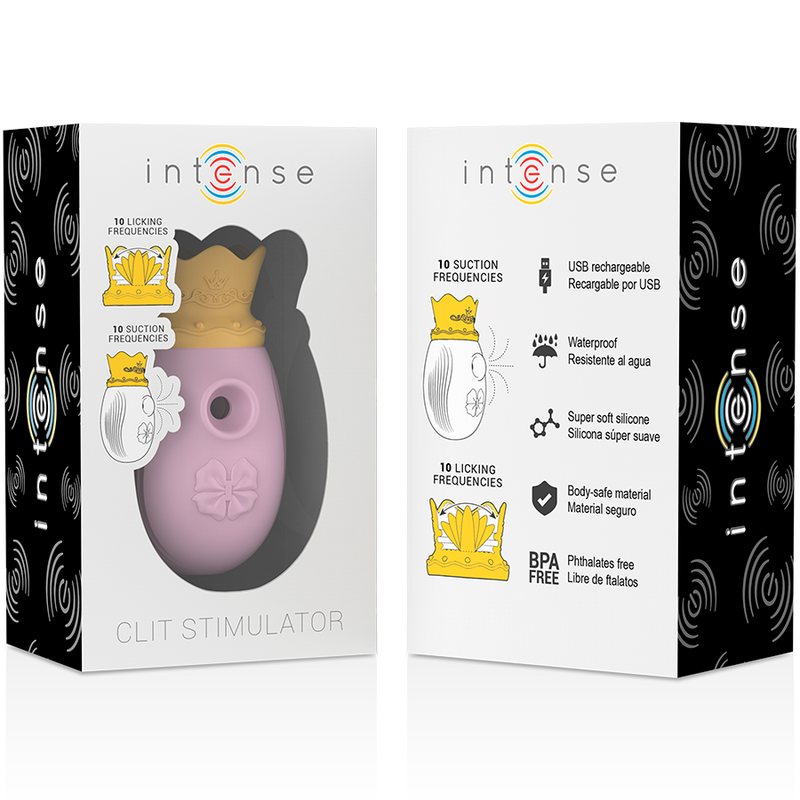 INTENSE - STIMOLATORE DEL CLIT 10 FREQUENZE DI LECCATA E ASPIRAZIONE - ROSA