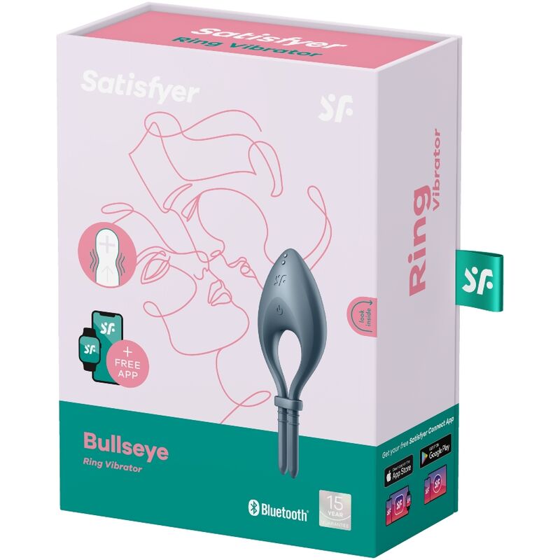 SATISFYER - APP VIBRATORE BULLSEYE RING GRIGIO