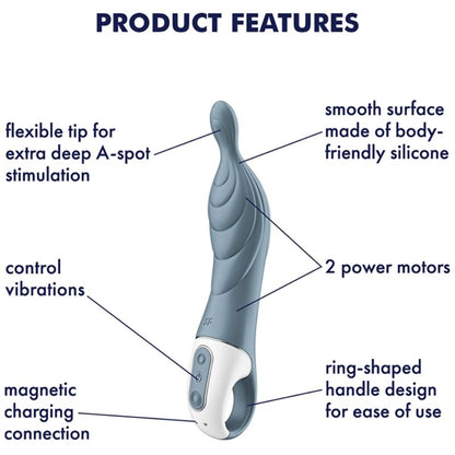 SATISFYER - VIBRATORE AMAZING 2 ASPOT GRIGIO