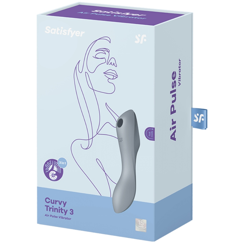 SATISFYER - VIBRATORE CURVY TRINITY 3 AIR PULSE GRIGIO