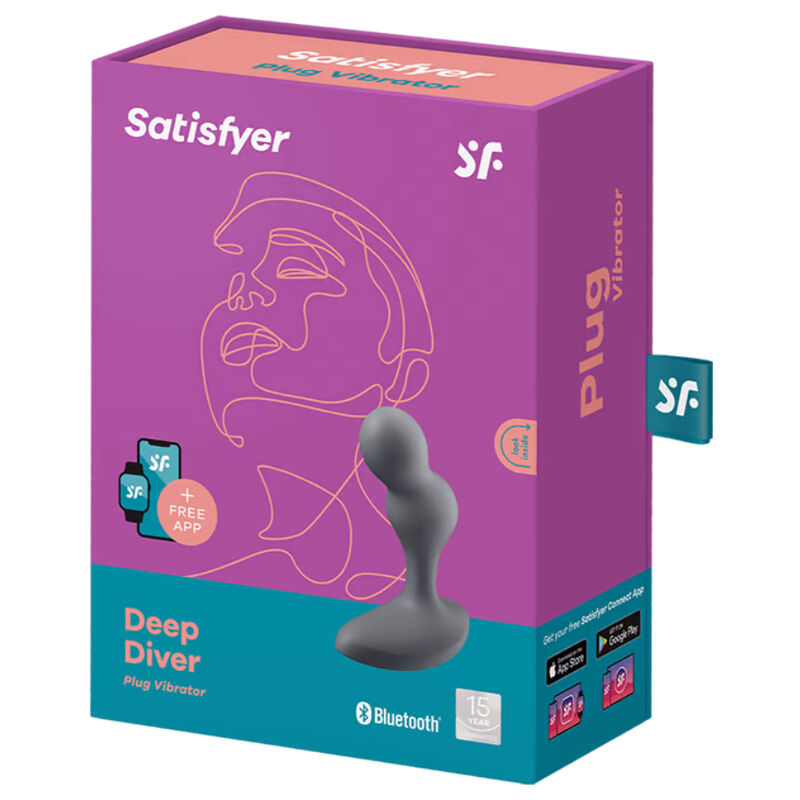 SATISFYER - APP PLUG VIBRANTE DEEP DIVER GRIGIO