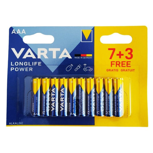 VARTA - BATTERIA ALCALINE LONGLIFE POWER AAA LR03 10 UNITÀ