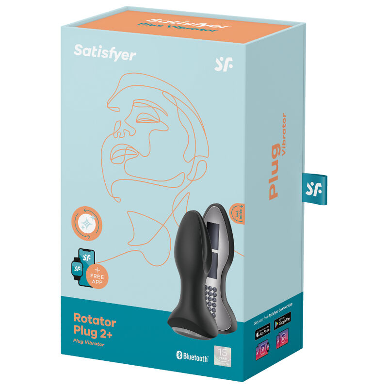 SATISFYER - ROTATOR PLUG 2+ APP VIBRANTE PLUG NERO