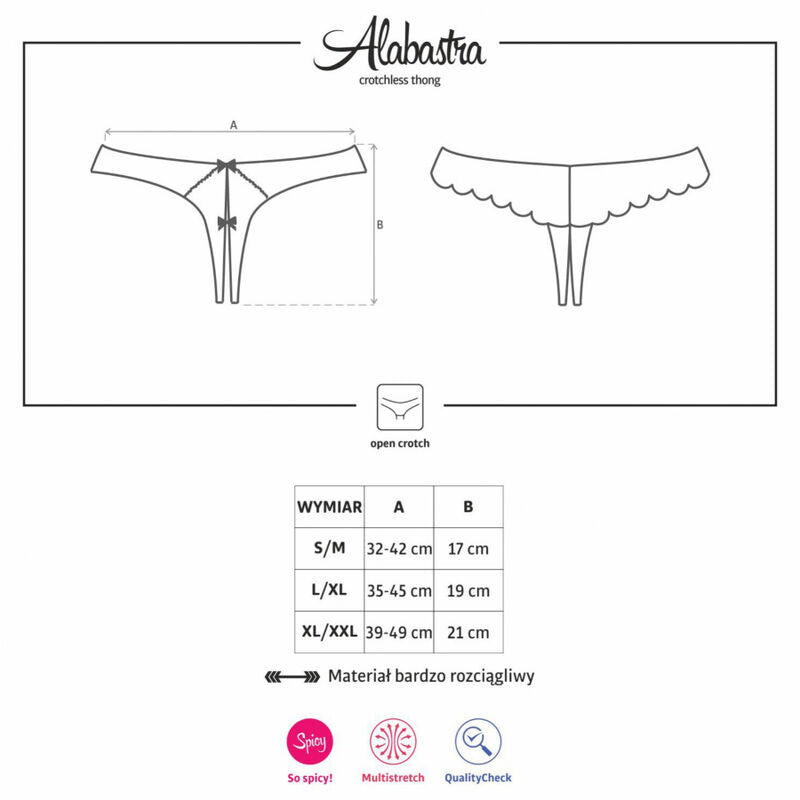 OBSESSIVE - MUTANDINE ALABASTRA SEXY CROTCHLESS BIANCO L/XL