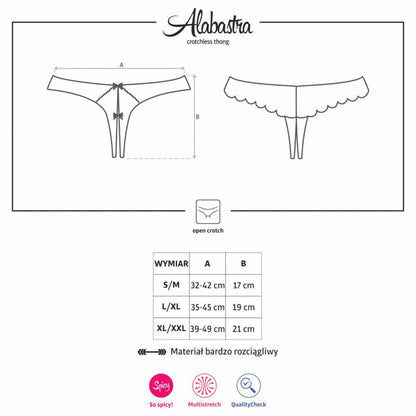 OBSESSIVE - MUTANDINE ALABASTRA SEXY CROTCHLESS BIANCO L/XL