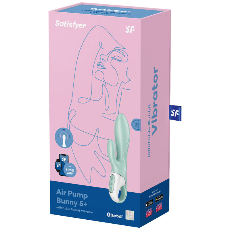 SATISFYER - APP VIBRATORE GONFIABILE CONIGLIO AIR PUMP BUNNY 5+ VERDE