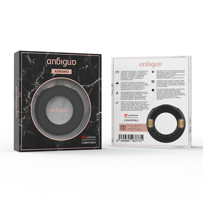 ANBIGUO - ANELLO VIBRANTE ADRIANO COMPATIBILE CON TECNOLOGIA WIRELESS WATCHME