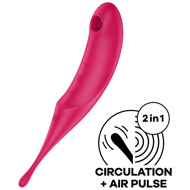 SATISFYER - STIMOLATORE E VIBRATORE TWIRLING PRO AIR PULSE ROSSO