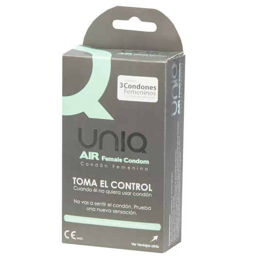 UNIQ - PRESERVATIVO FEMMINILE SENZA LATTICE AIR 3 UNITÀ