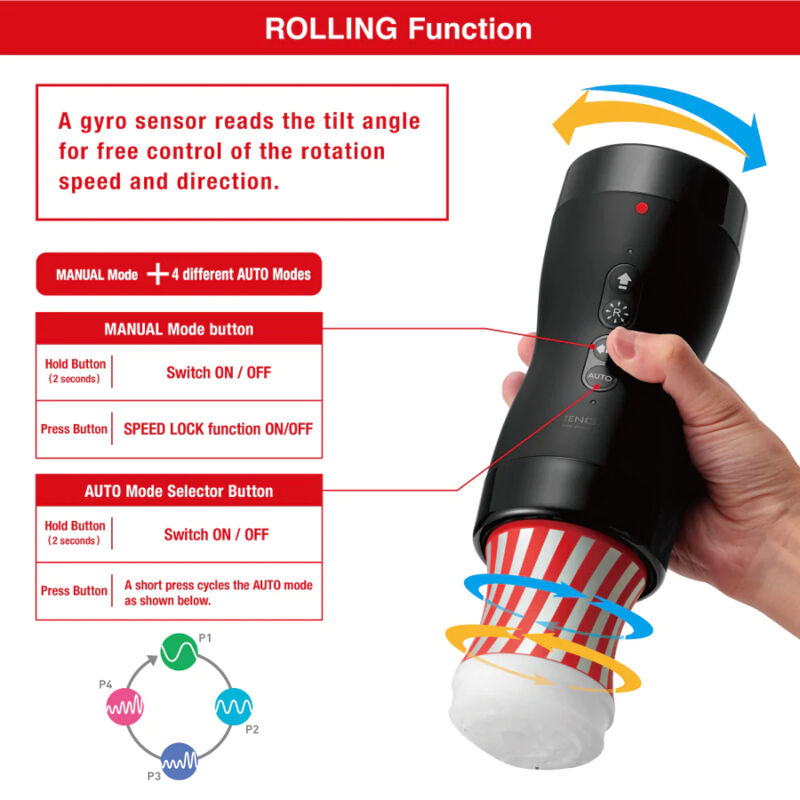 TENGA - ASPIRAZIONE E ROTAZIONE RULLO GIROSCOPIO SOTTOVUOTO