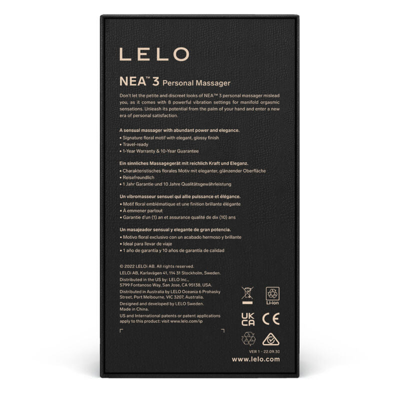 LELO - MASSAGGIATORE PERSONALE NEA 3 - NERO